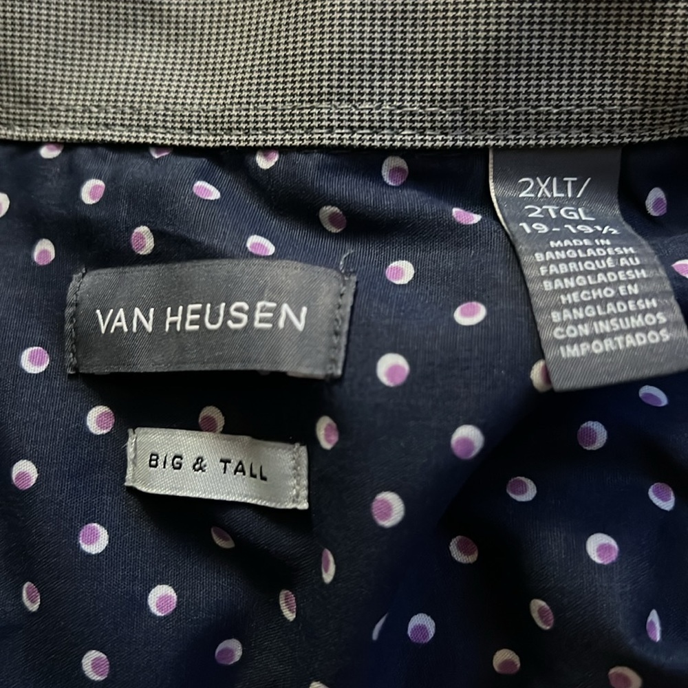 Van Heusen Polka Dot Dress Shirt Classic Cotton - Picture 10 of 10